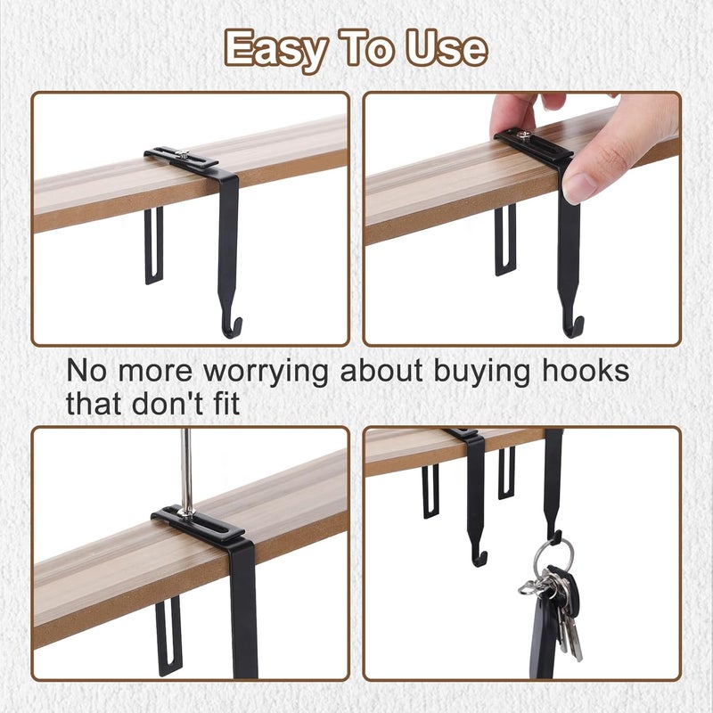 Hoohnnaa 6Pcs Adjustable Cubicle Hooks, Over the Door Hooks, Office Cubicle Accessories, Metal Desk Hook for Bag, Over the Door Mirror Hooks, Cubicle Coat Hook, Door Mirror Hanger, Cubical Accessories for Work - Image 3